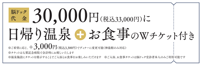 くつろぎ温泉 七栗脳ドックの料金